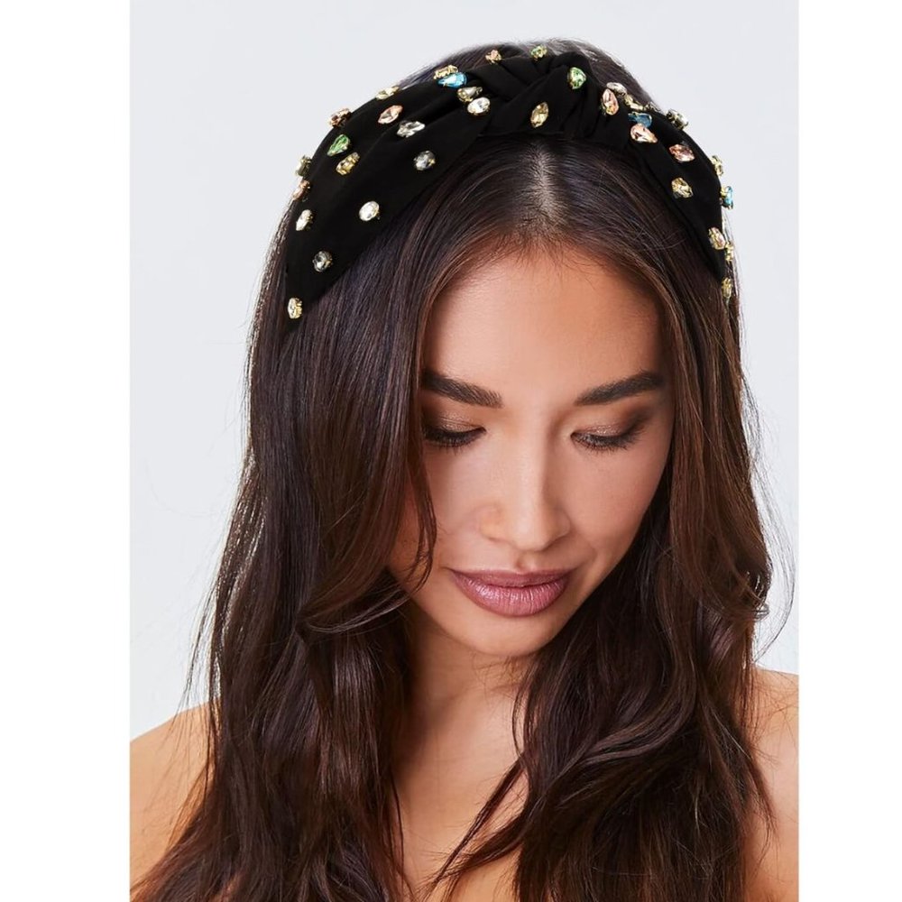 NEW! EXCLUSIVE ZARA BLACK PADDED RHINESTONES HEADBAND
